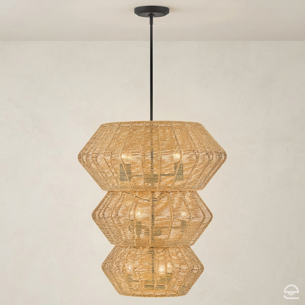 Żyrandol Luca - 10 źródeł światła - Czarny, karmelowy beż, Hinkley