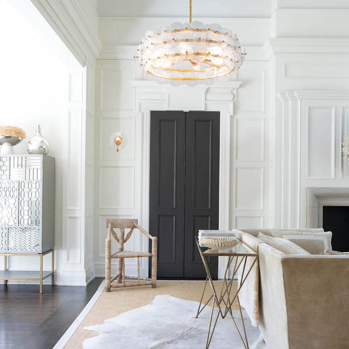 Żyrandol Rene - 6 źródeł światła - Przecierany mosiądz, Hinkley - ePlafoniera.pl