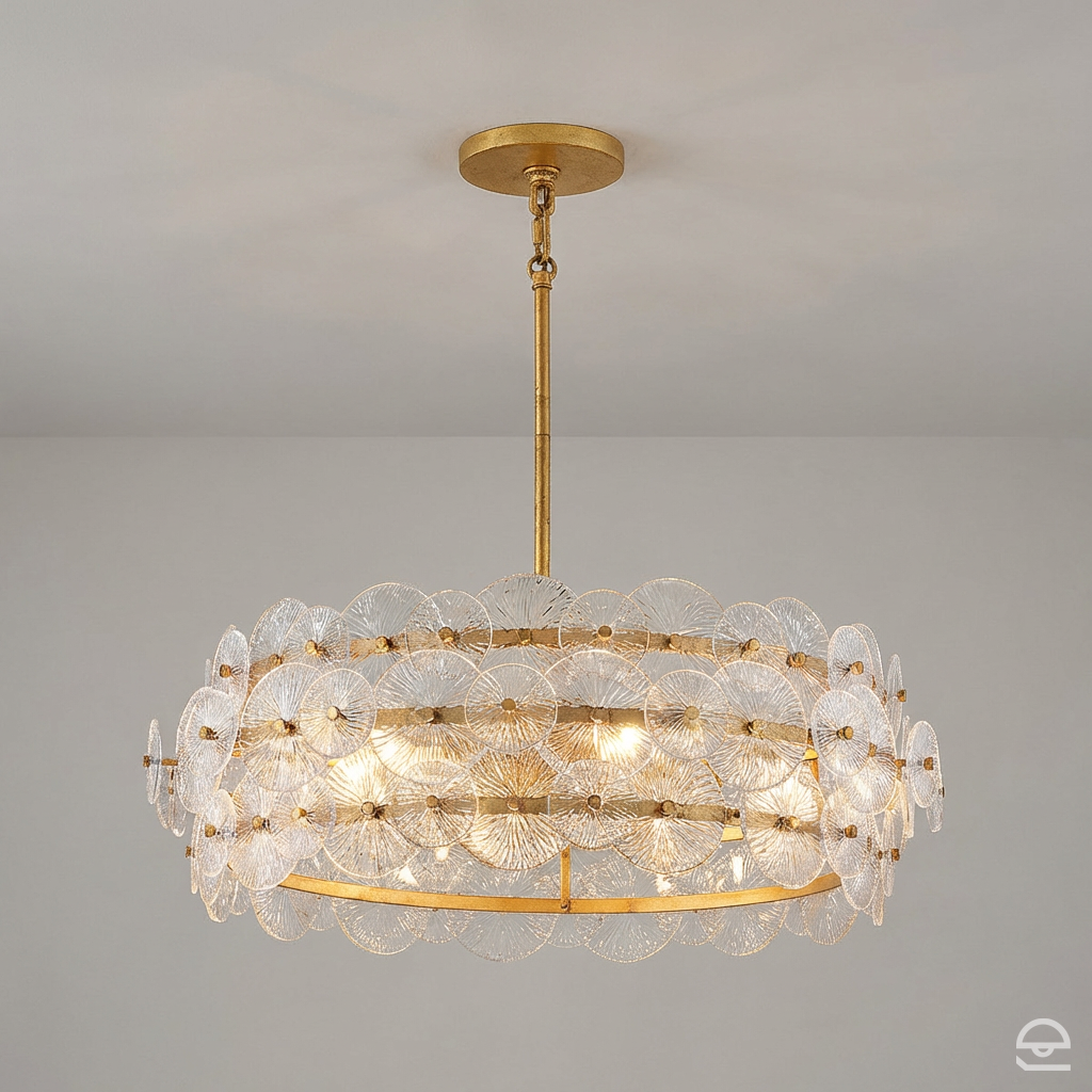 Żyrandol Rene - 6 źródeł światła - Przecierany mosiądz, Hinkley