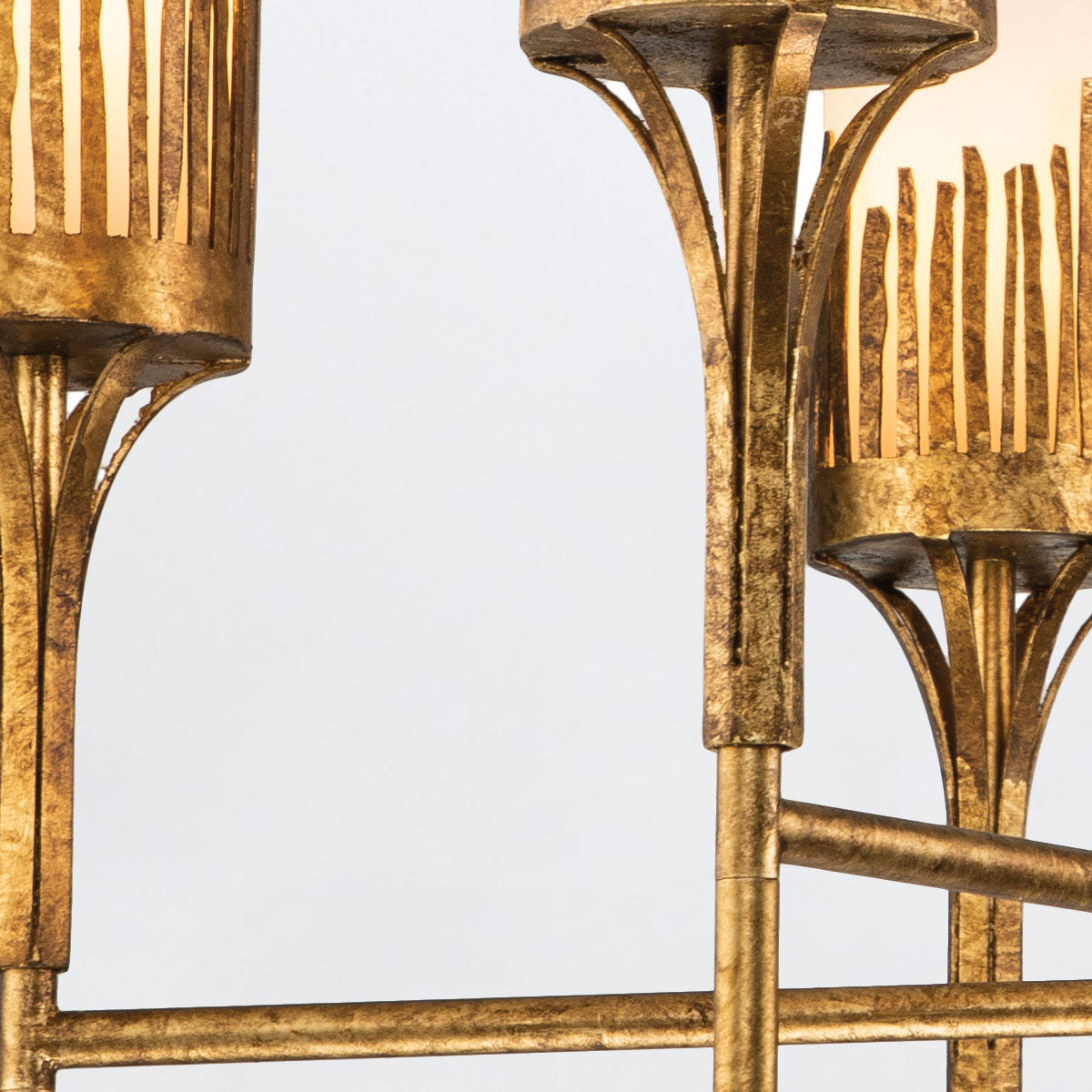 Żyrandol Sawgrass - 6 źródeł światła - Płatkowe złoto, Quintiesse - ePlafoniera.pl