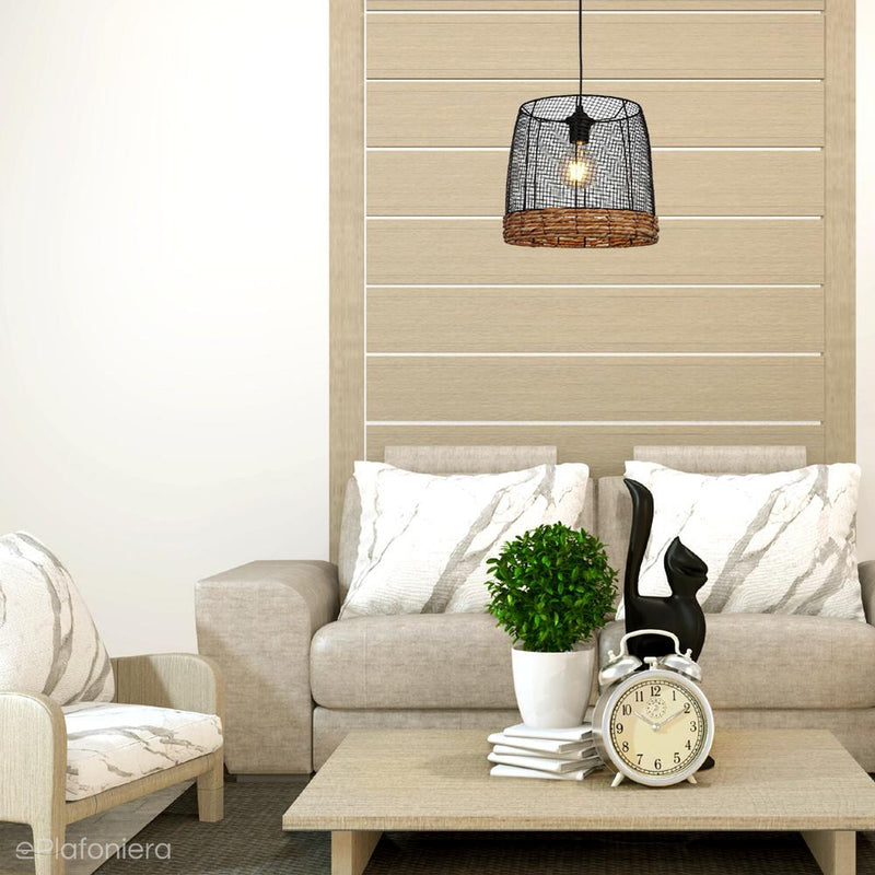 Lampa wisząca bambusowa w stylu boho 25/30cm do sypialni, salonu (1x E27) Lucea 8137 Nossa