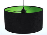Welurowy abażur Gloria - czarna lampa wisząca do salonu, sypialni (kolekcja - Standard, 1xE27) ręcznie robiona - ePlafoniera