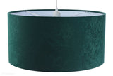 Welurowy abażur Olimpia - zielona lampa wisząca do salonu, sypialni (kolekcja - Standard, 1xE27) ręcznie robiona - ePlafoniera