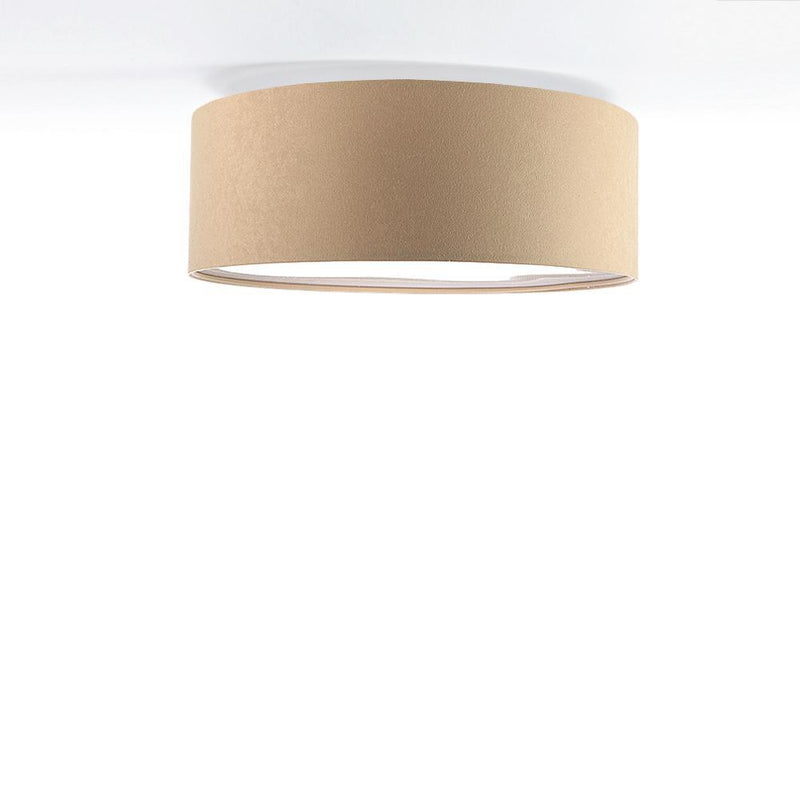Welurowa lampa sufitowa - beżowy plafon abażur do salonu sypialni 2xE27 (090-027) ręcznie robiony