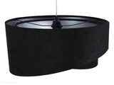 Abażur Viviana - czarna lampa wisząca welurowa, do salonu, sypialni (asymetria 1xE27) ręcznie robiona - ePlafoniera