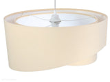 Abażur Kiara - kremowa lampa wisząca welurowa do salonu, sypialni (asymetria 1xE27) ręcznie robiona - ePlafoniera