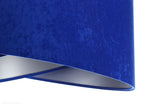 Abażur Rinea - niebieska lampa wisząca welurowa, do salonu, sypialni (asymetria 1xE27) ręcznie robiona - ePlafoniera