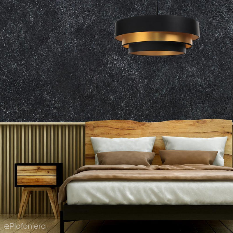 Satynowa lampa 60cm - abażur do salonu sypialni 1xE27 (Trinity 088) ręcznie robiony