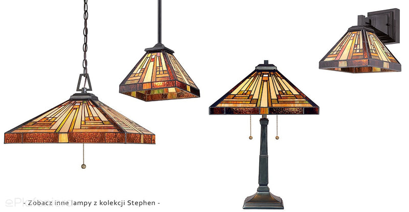 Lampa wisząca w stylu Tiffany, Stephen, Quoizel