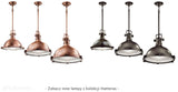 Industrialna, metalowa lampa wisząca 46cm (miedź) do kuchni, salonu kawiarni (1xE27) Kichler (Hatteras)