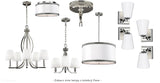 Lampa wisząca 50cm - abażur (nikiel, jedwab) do salonu sypialni kuchni (3xE27) Feiss (Pave)