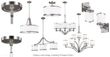 Lampa wisząca  9 kloszy - (szkło, chrom, nikiel) do kuchni salonu sypialni (9xE27) Feiss (Prospect)