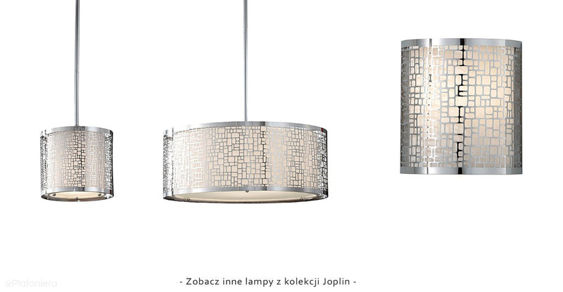 Metalowy - jedwabny abażur 50cm, lampa wisząca do salonu sypialni (1xE27) Feiss (Joplin)