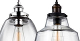 Szklana lampa wisząca 25cm (stary mosiądz, cynk) do kuchni jadalni salonu (1xE27) Feiss (Baskin)
