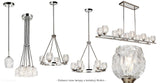 Lampa wisząca - żyrandol 67cm (szlifowane szkło, nikiel) do sypialni salonu kuchni (G9 6x4W) Feiss (Rubin)