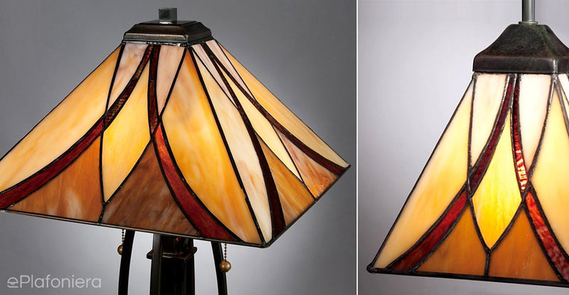 Lampa witrażowa Tiffany Asheville, Quoizel