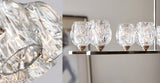 Rozłożysty żyrandol w stylu glamour Rubin - Feiss 123x17cm (szlifowane szkło, nikiel) G9 / 10x4W