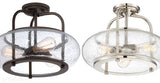 Sufitowa lampa szklana 40cm (brąz, 3xE27) plafon do kuchni jadalni salonu Quoizel (Trilogy)