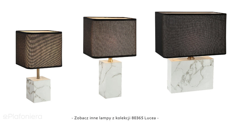 Lampa na stolik nocny -biały marmur (30cm) Lucea 80365-01-TS1-SW VERDE