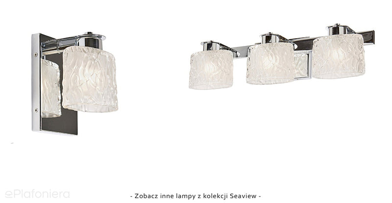 Potrójna lampa ścienna Seaview do łazienki / kinkiet nad lustro - Quoizel (grube szkło, polerowany chrom / G9 3x4W)