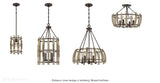 Rustykalna lampa wisząca Wood (drewno, metal) - Quoizel, 23cm / 1xE27