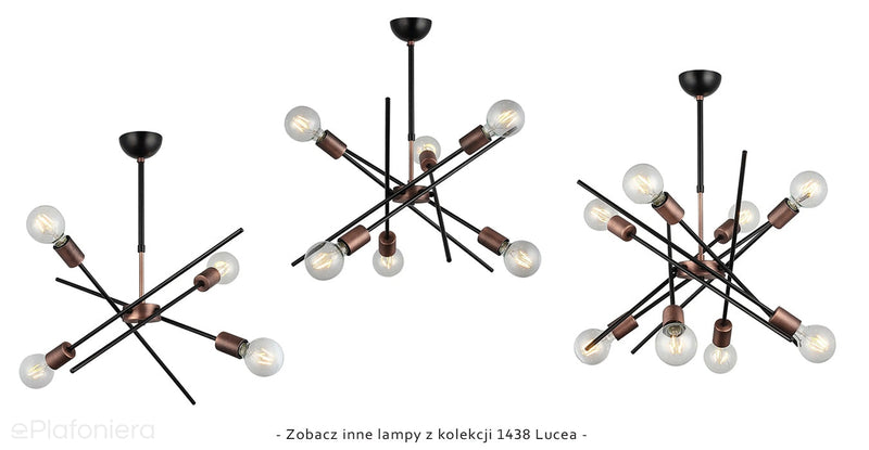 Nowoczesna lampa wisząca - pręty z żarówkami 8xE27, Lucea 1438-74-08 GERA
