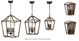 Lampa wisząca lampion (stary brąz) świecznik 22x22cm, do salonu kuchni sypialni (3xE14) Feiss (Yarmouth)