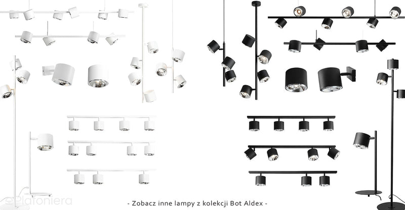 Czarny plafon Bot - Aldex, lampa spot sufitowa (1xAR111) 1047PL/G