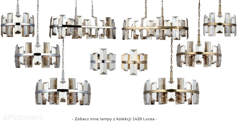 Luksusowy , kryształowy żyrandol - lampa wisząca chrom 8xE14, Lucea 1420-51-08 KANSAS