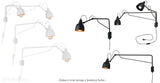 Regulowana lampa ścienna - biały kinkiet dwa ramiona (2xE27) Aldex (soho) 1002D