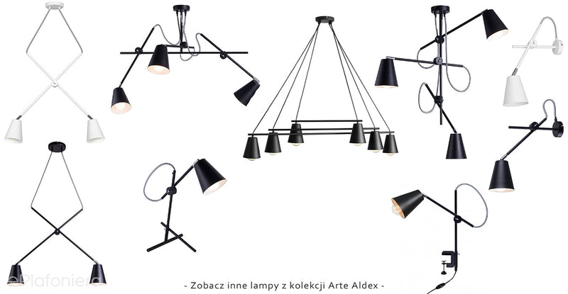Czarna lampa sufitowa - industrialna - loftowa, żyrandol pionowy 3xE27, Aldex (Arte) 1008E1