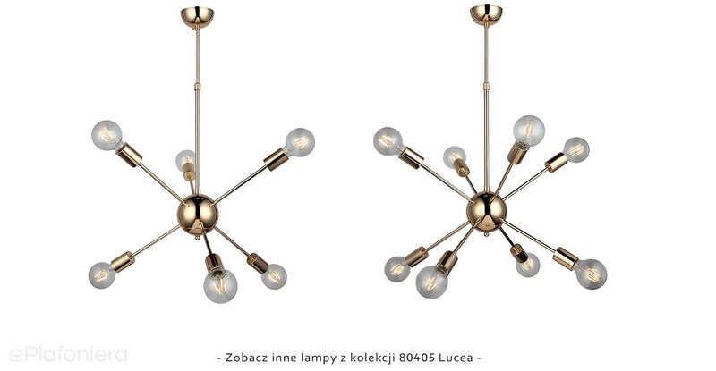 Designerska lampa wisząca do salonu (złota, 6xE27) Lucea 80405-01-P06-FG TARON