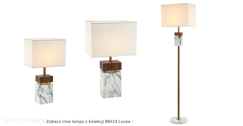 Lampa stojąca na stolik (56cm, złoto, marmur, drewno) Lucea 80413-02-TB1-SW, ETEN