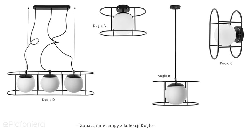 Premium czarna plafoniera Kuglo A - plafon, lampa sufitowa Ummo