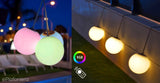 Lampa ogrodowa wisząca kula Norai szara/beżowa RGB Newgarden + ładowarka