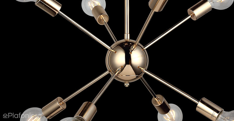 Designerska lampa wisząca do salonu (złota, 6xE27) Lucea 80405-01-P06-FG TARON