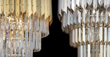 Piękny kryształowy żyrandol do salonu (60cm, złoty) Lucea 80321-03-P12-GD SESTINO