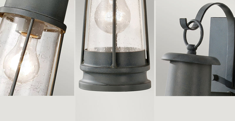 Lampa metalowa loftowa kinkiet - latarnia w starym stylu 1xE27, Feiss (Chelsea Harbor)