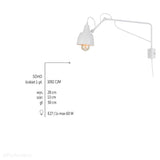 Regulowana lampa ścienna - biały kinkiet 50cm (1xE27) Aldex (soho) 1002C/M - ePlafoniera
