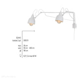Regulowana lampa ścienna - biały kinkiet dwa ramiona (2xE27) Aldex (soho) 1002D - ePlafoniera