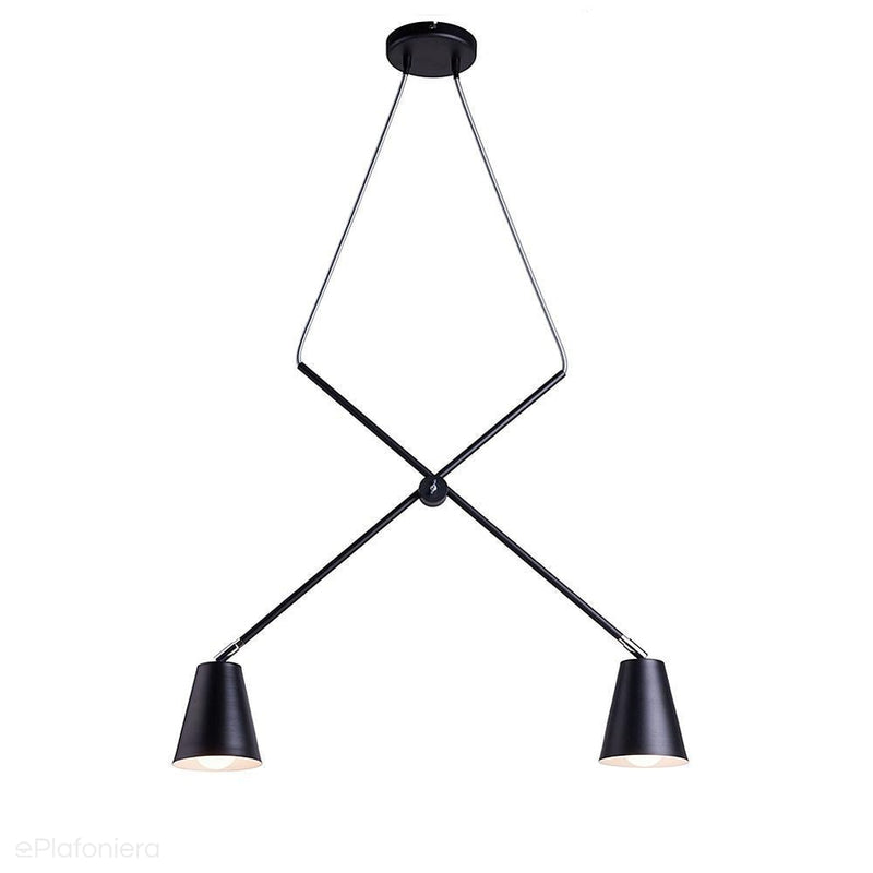 Czarna lampa sufitowa - industrialna - loftowa, żyrandol 2xE27, Aldex (Arte) 1008H1 - ePlafoniera
