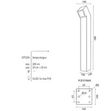 Zewnętrzna lampa ogrodowa stojąca - słupek 70/100cm (10x10cm, 1xGU10) Radex (Epson)