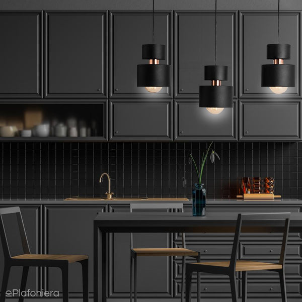 Czarna wisząca lampa do salonu, kuchni (industrialna, vintage 3xE27) Aldex (kadm) 1029E1 - ePlafoniera