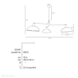 Czarna industrialna - loftowa lampa wisząca (żyrandol 3xE27) Aldex (Espace) 1036E1