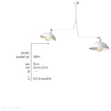 Biała industrialna - loftowa lampa wisząca (żyrandol 2xE27) Aldex (Espace) 1036H - ePlafoniera