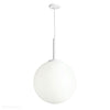 Lampa wisząca pojedyncza, zawiesie białe (50cm) jedna mleczna kula 3xE27, Aldex (Bosso) 1087XXL