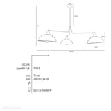Biała industrialna - loftowa lampa wisząca (żyrandol 3xE27) Aldex (Espace) 1036E