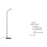 Czarna lampa do salonu, mleczna kula na rurce (podłogowa, E14) Aldex (Pure) 1064A1