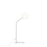 Biała lampa do salonu sypialni, mleczna kula na rurce (biurkowa, E14) Aldex (Pure) 1064B