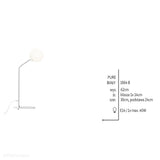 Biała lampa do salonu sypialni, mleczna kula na rurce (biurkowa, E14) Aldex (Pure) 1064B